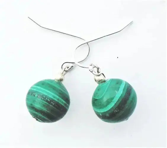 Boucles d’Oreilles Rondes Malachite  boucles d'oreilles LUNASTRAL