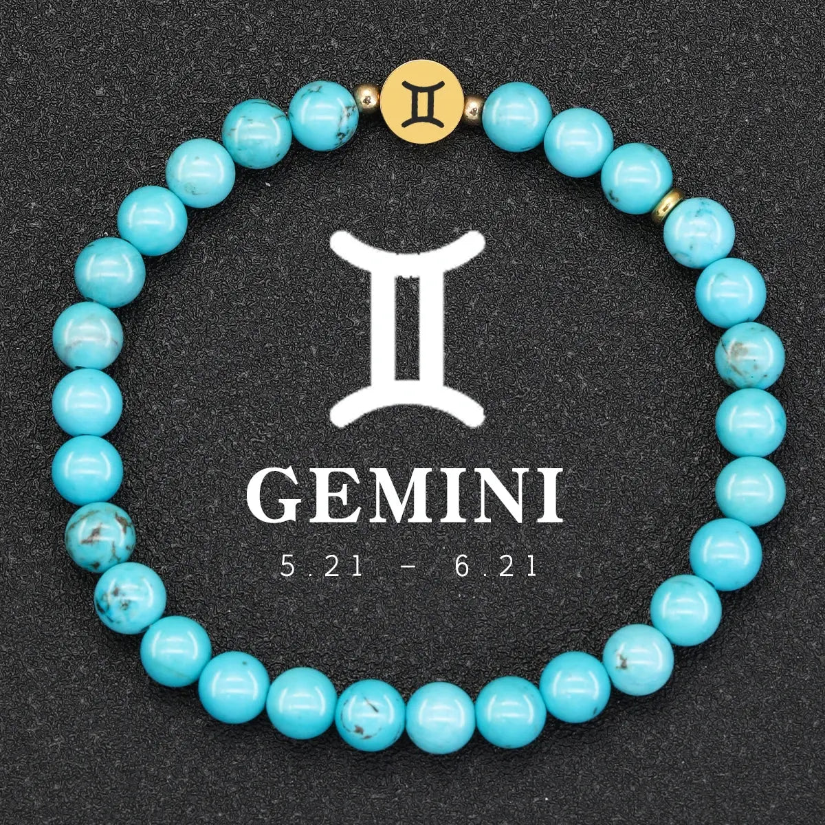 Bracelet 12 Signes Zodiaque en Turquoise  bracelet LUNASTRAL