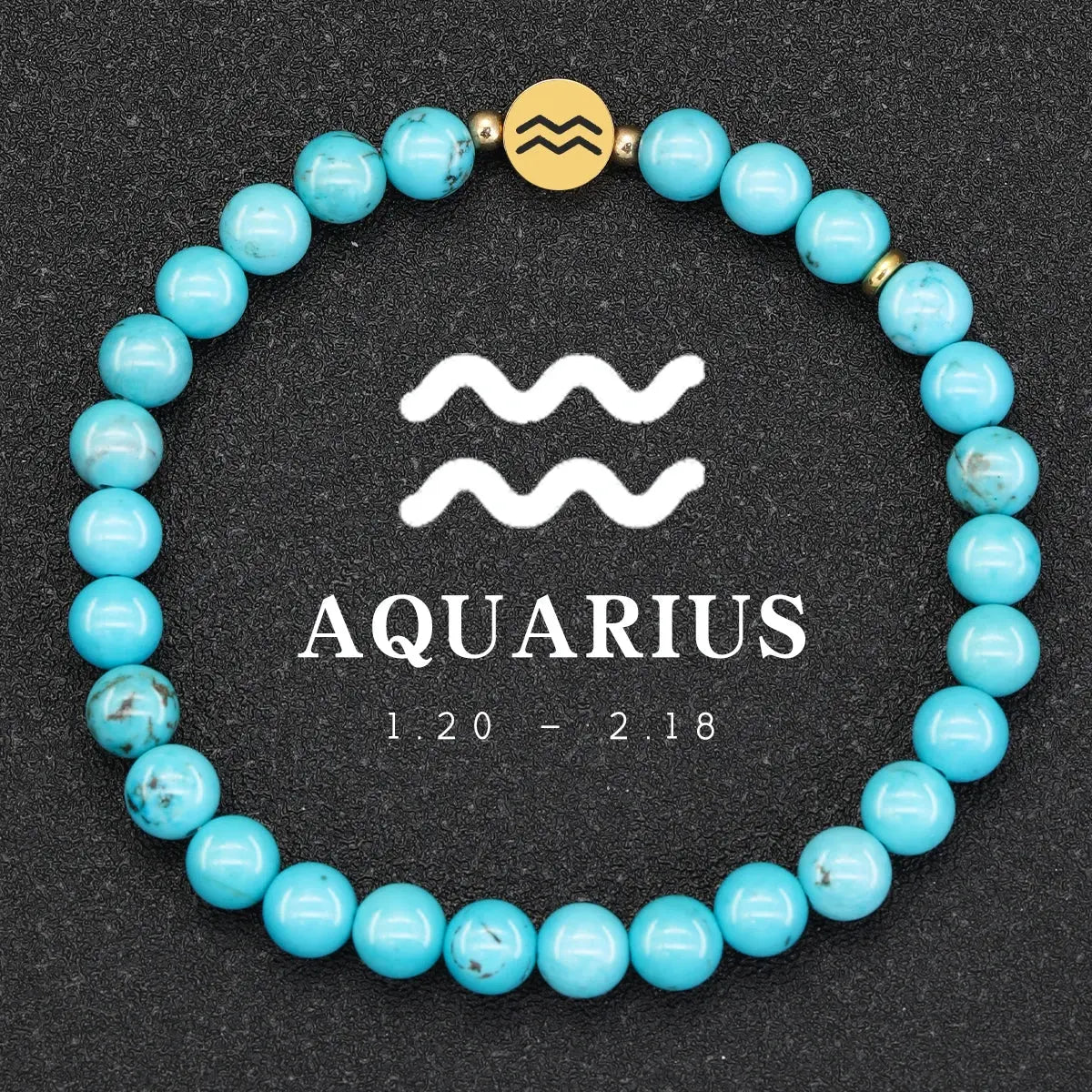 Bracelet 12 Signes Zodiaque en Turquoise  bracelet LUNASTRAL