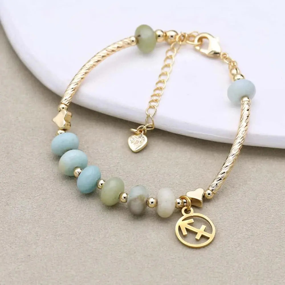 Bracelet Constellations Zodiacales en Amazonite   LUNASTRAL