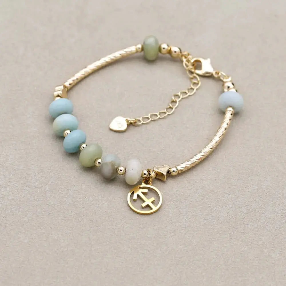 Bracelet Constellations Zodiacales en Amazonite   LUNASTRAL