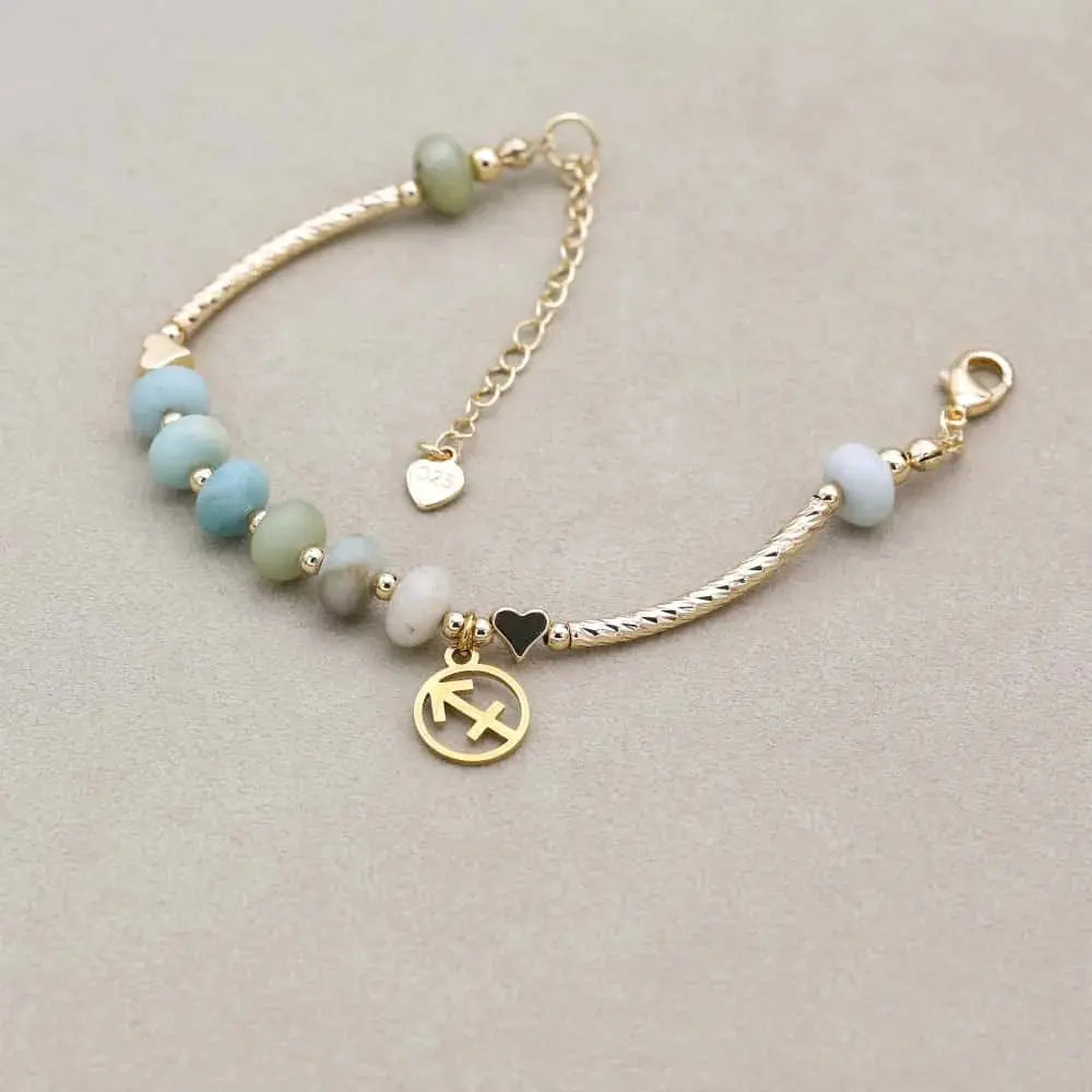 Bracelet Constellations Zodiacales en Amazonite   LUNASTRAL