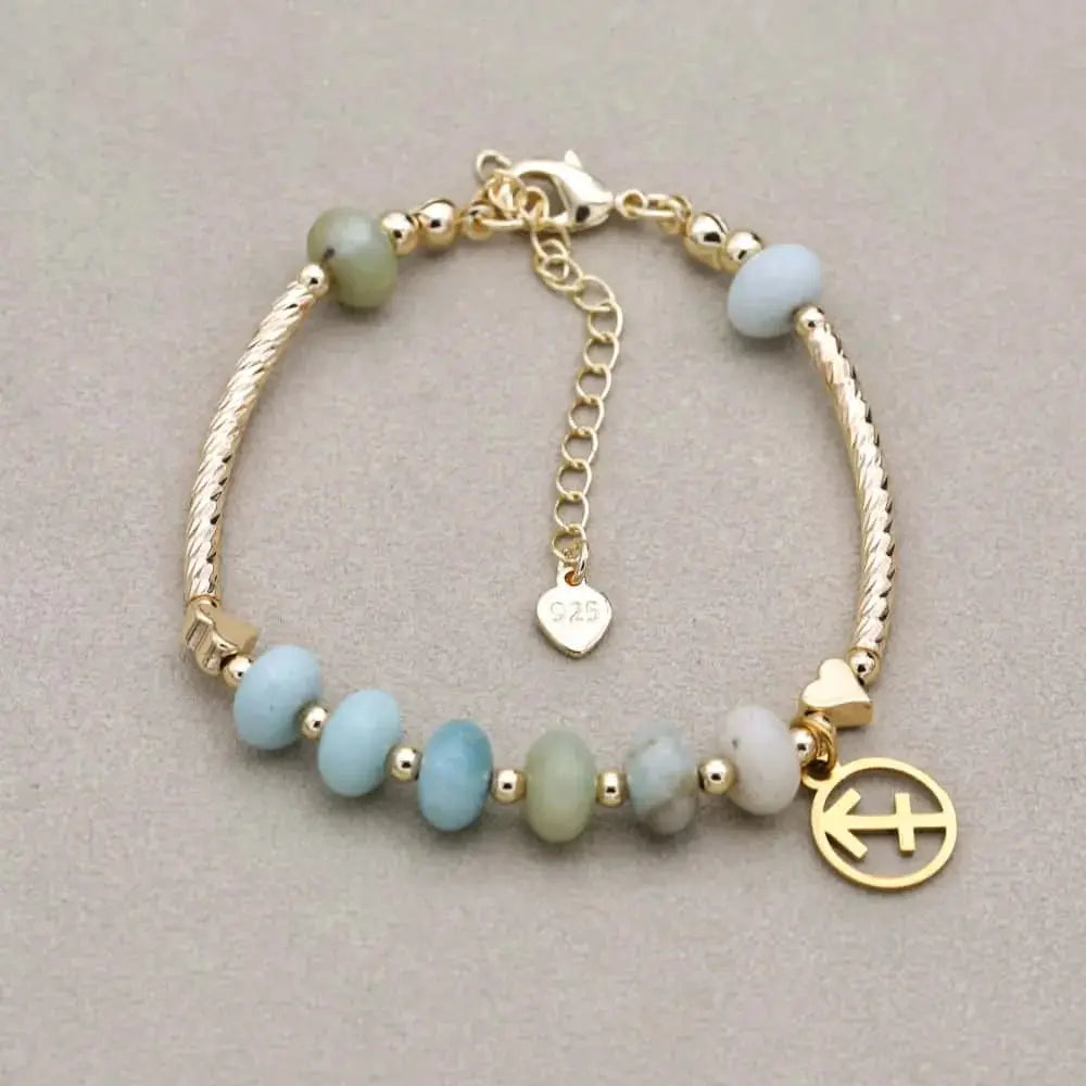 Bracelet Constellations Zodiacales en Amazonite   LUNASTRAL