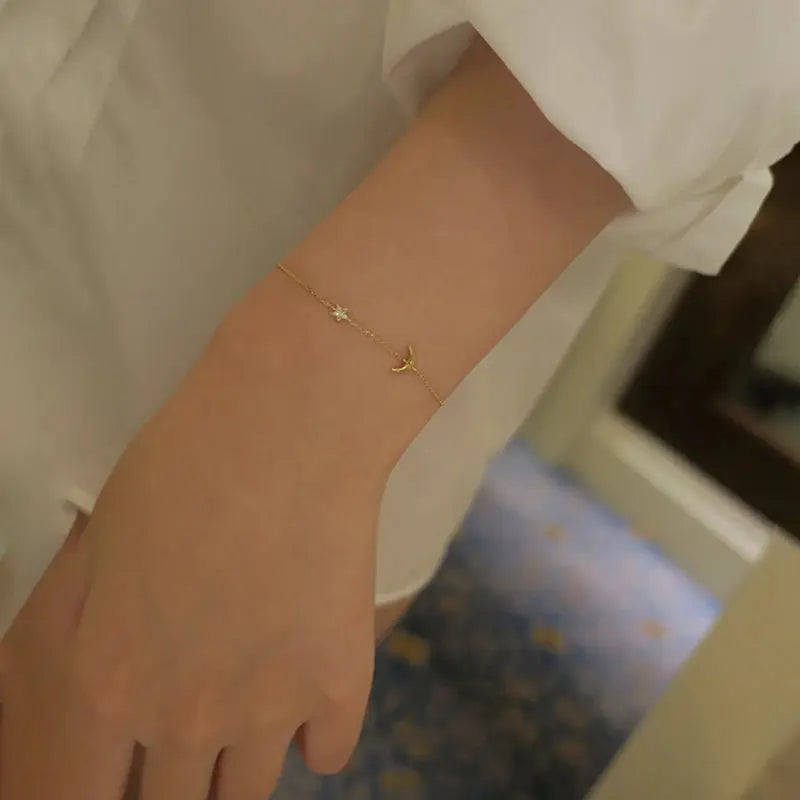 Bracelet Lune et Étoile – Argent et Or  bracelet LUNASTRAL