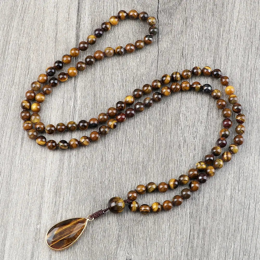 Collier Mala en Œil de Tigre  collier LUNASTRAL