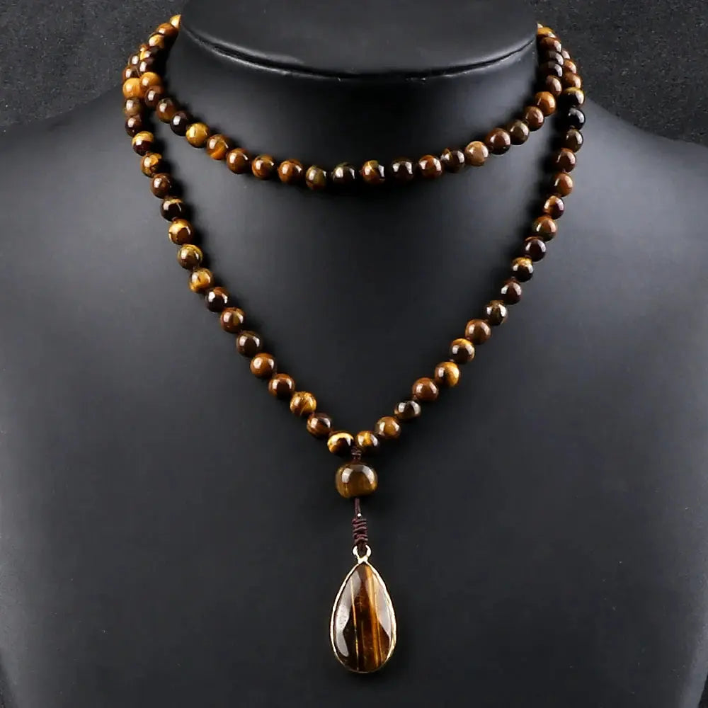 Collier Mala en Œil de Tigre  collier LUNASTRAL