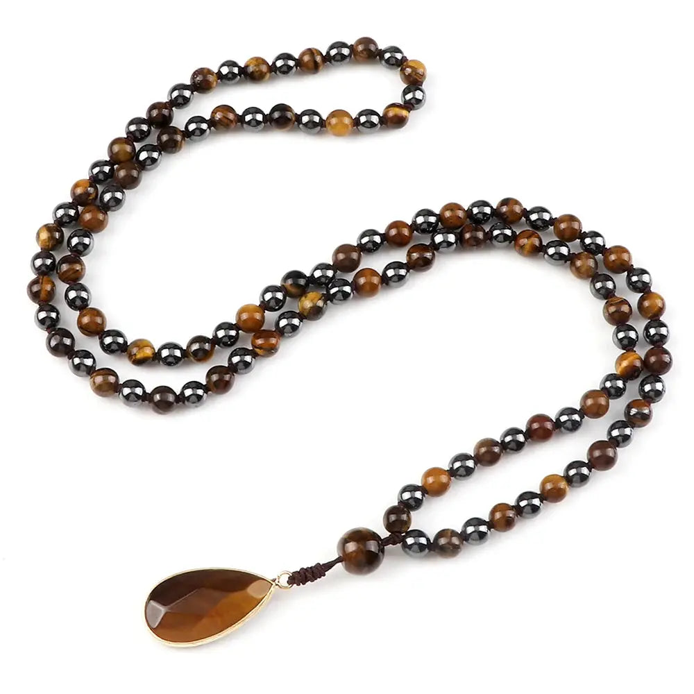 Collier Mala en Œil de Tigre  collier LUNASTRAL