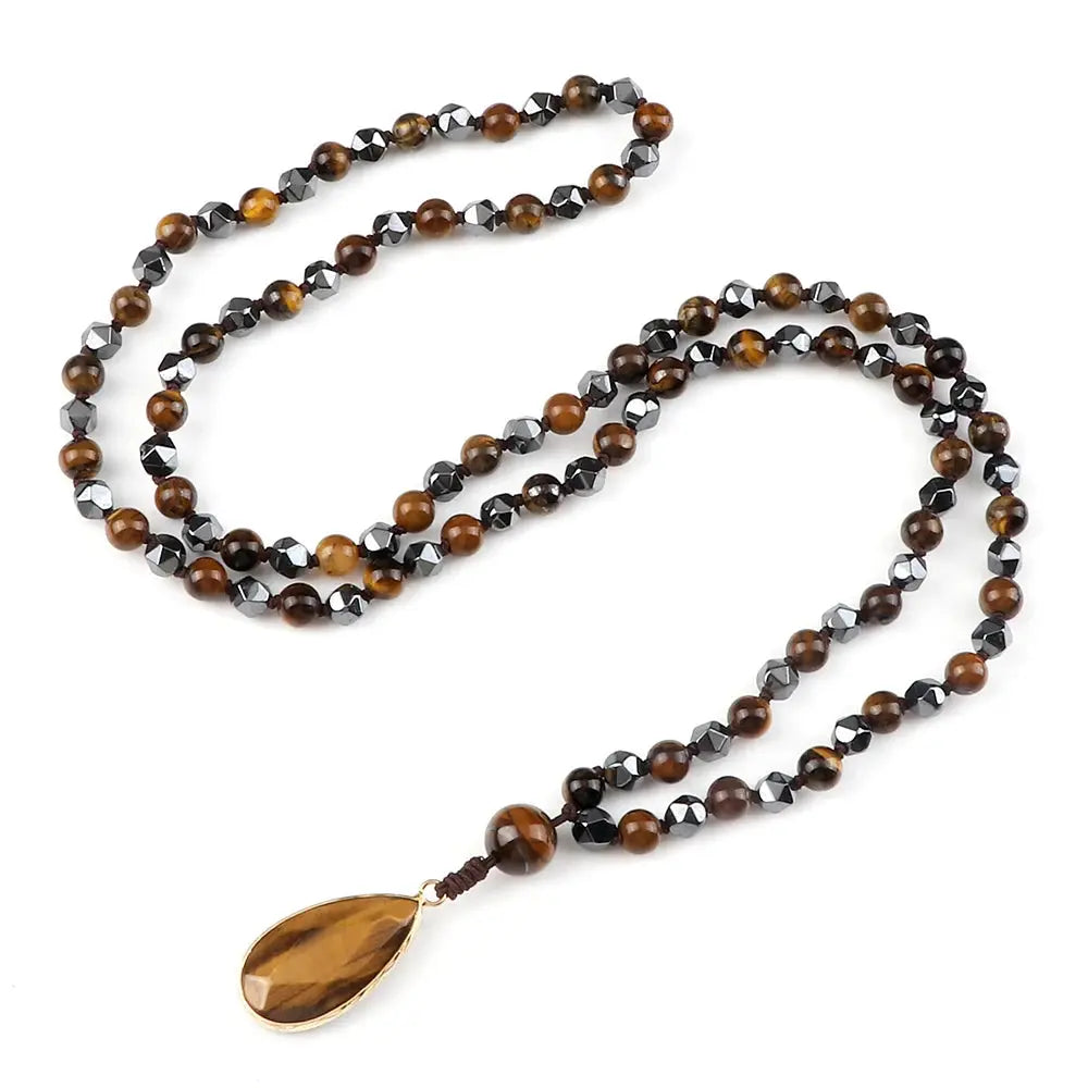 Collier Mala en Œil de Tigre  collier LUNASTRAL