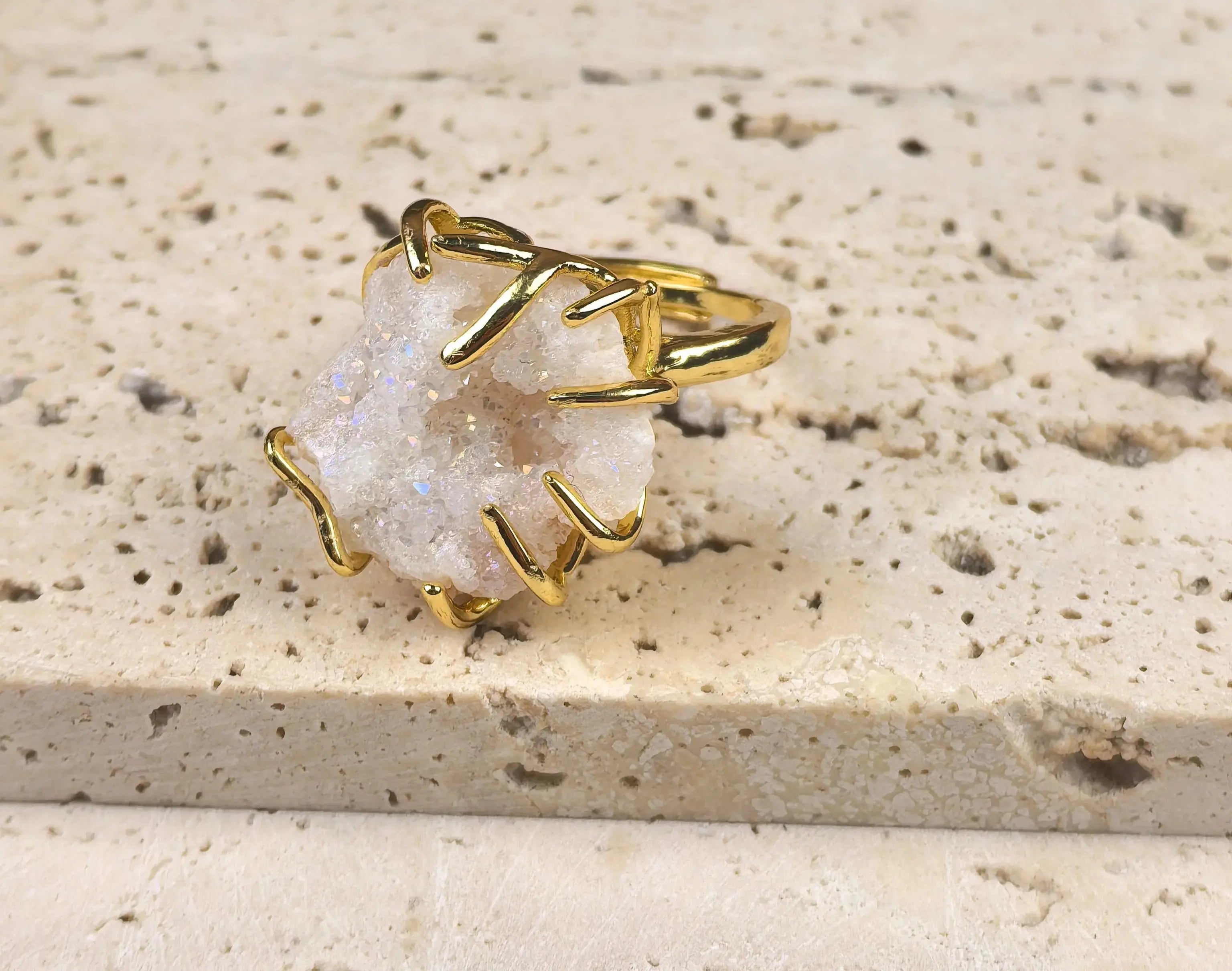 Bague Géode de Quartz Naturel LUNASTRAL