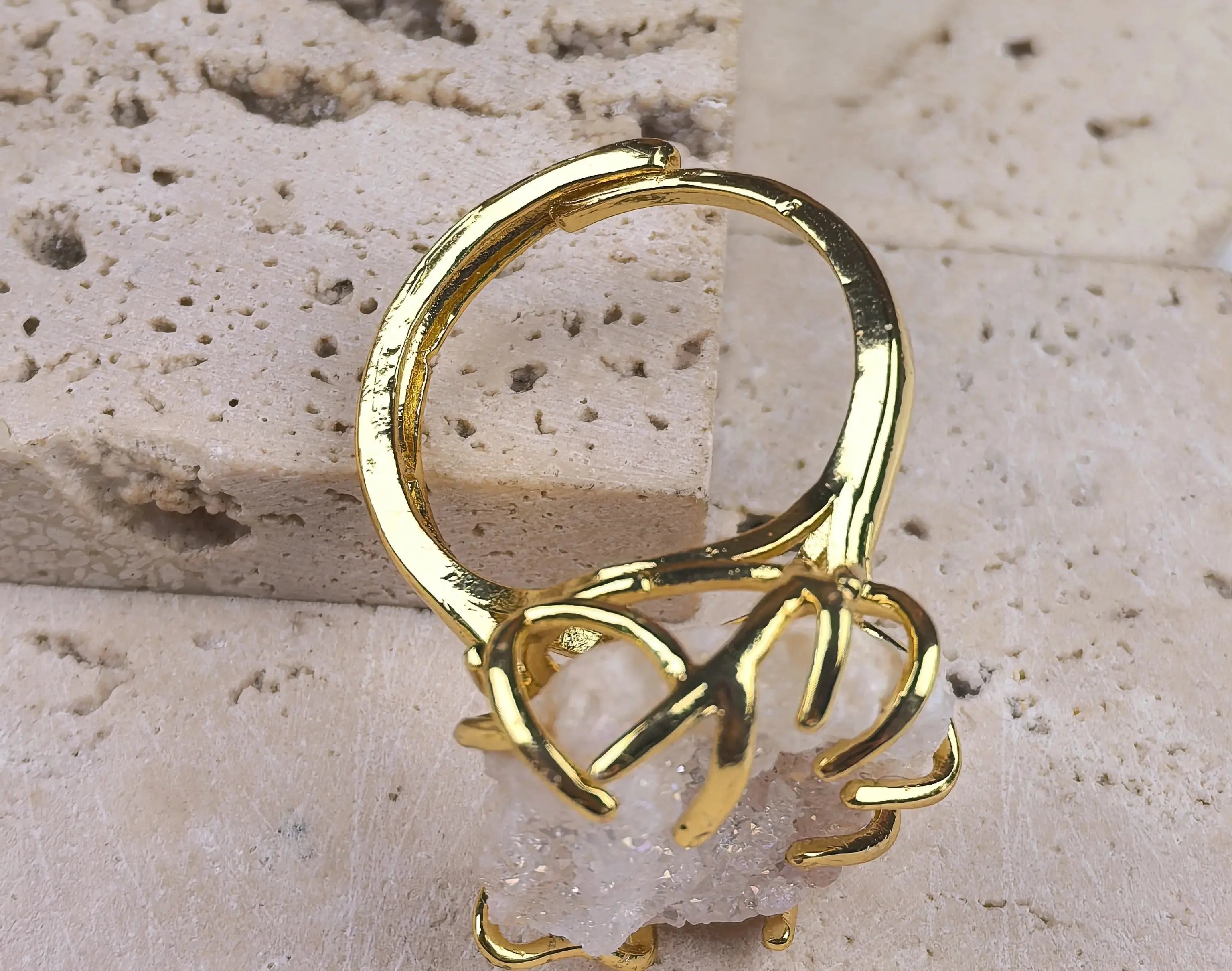 Bague Géode de Quartz Naturel LUNASTRAL