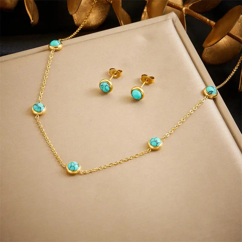 Ensemble Bijoux avec Turquoise LUNASTRAL