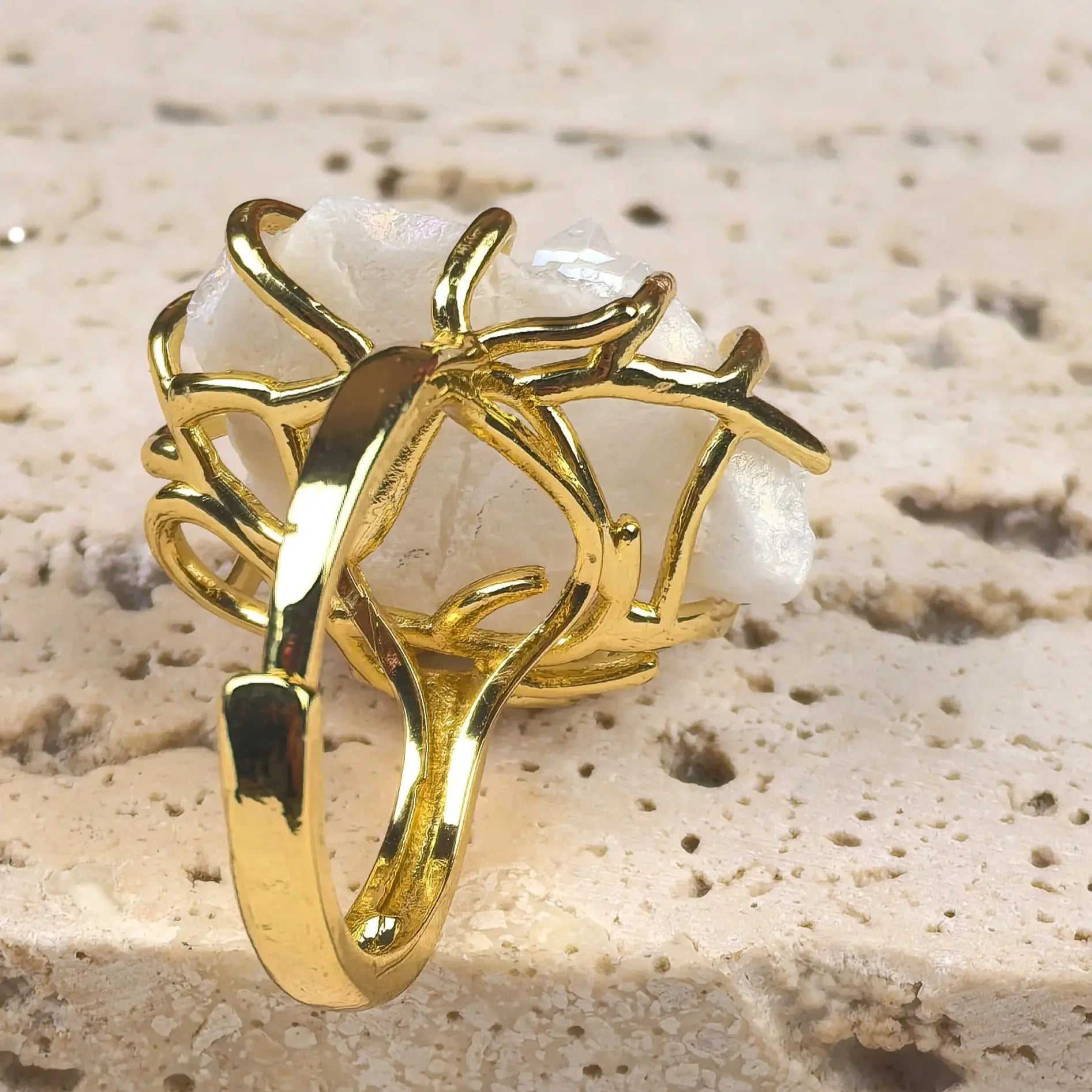 Bague Géode de Quartz Naturel LUNASTRAL