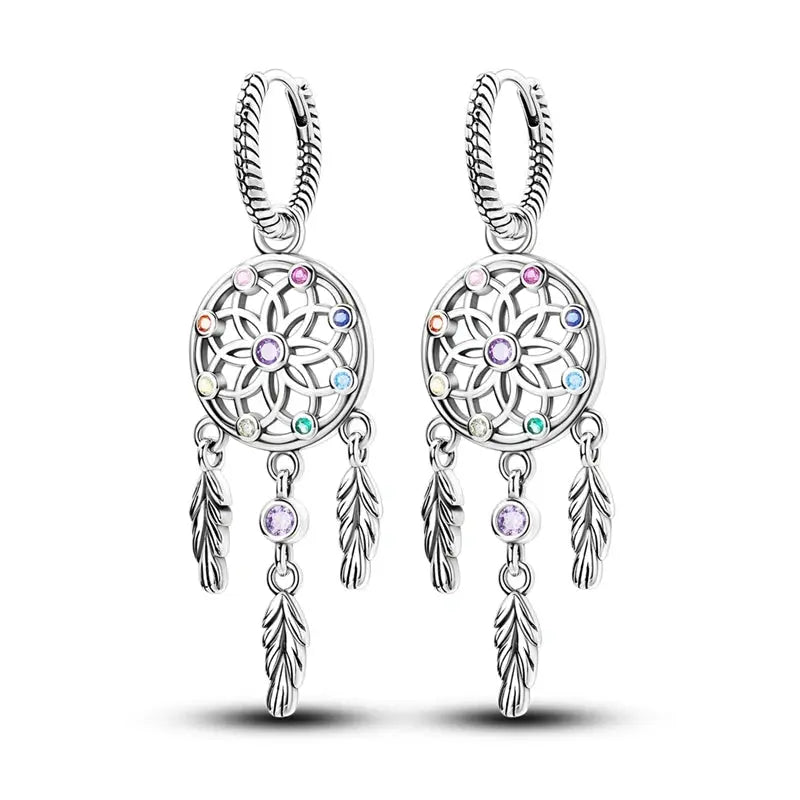 Boucles d’Oreilles Attrape-Rêves en Argent  boucles d'oreilles LUNASTRAL