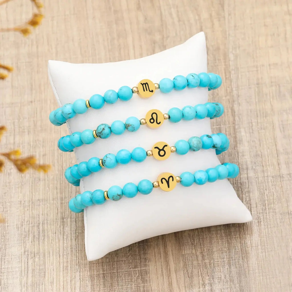 Bracelet 12 Signes Zodiaque en Turquoise  bracelet LUNASTRAL