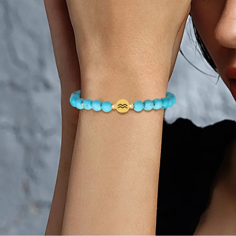 Bracelet 12 Signes Zodiaque en Turquoise  bracelet LUNASTRAL