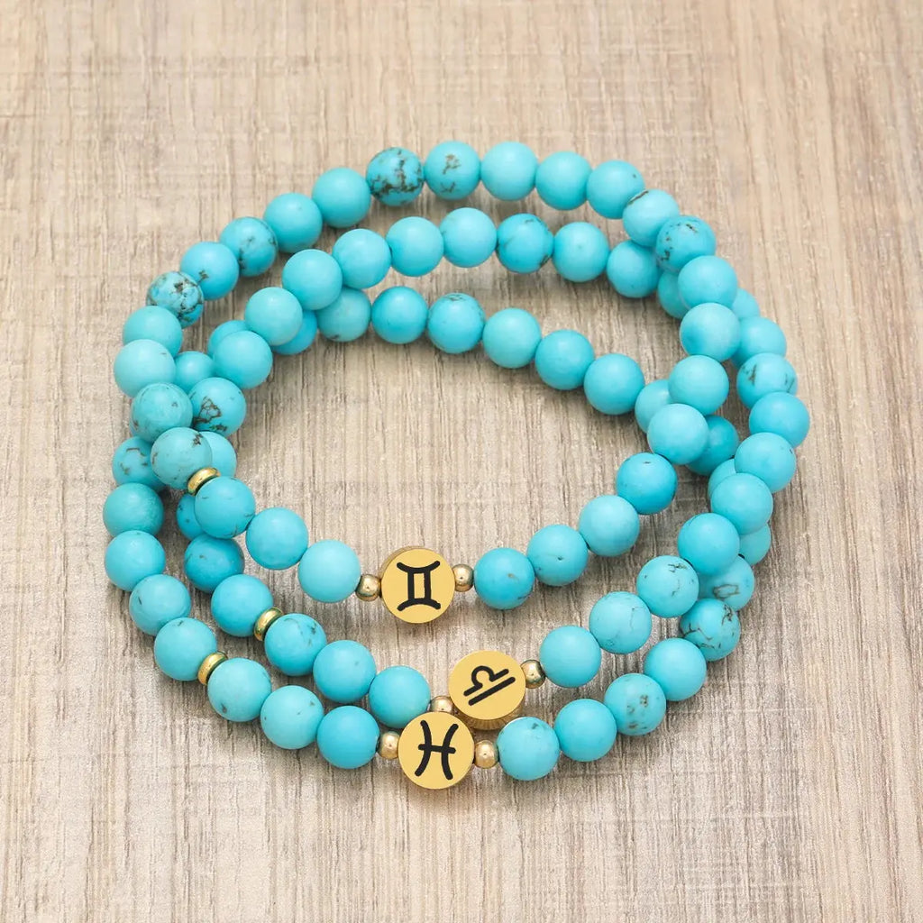 Bracelet 12 Signes Zodiaque en Turquoise  bracelet LUNASTRAL