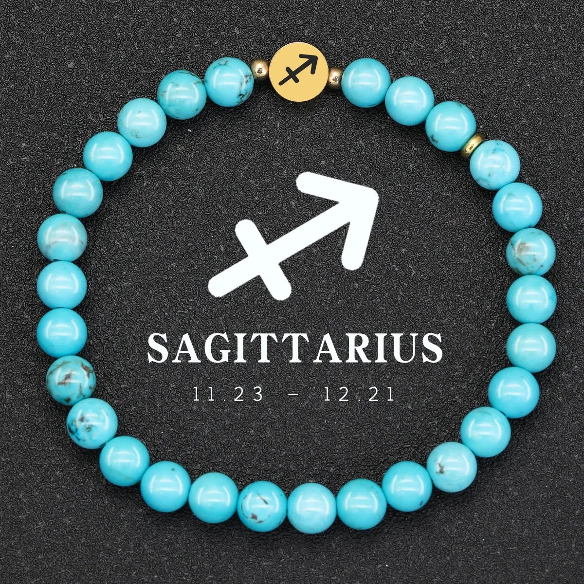 Bracelet 12 Signes Zodiaque en Turquoise  bracelet LUNASTRAL