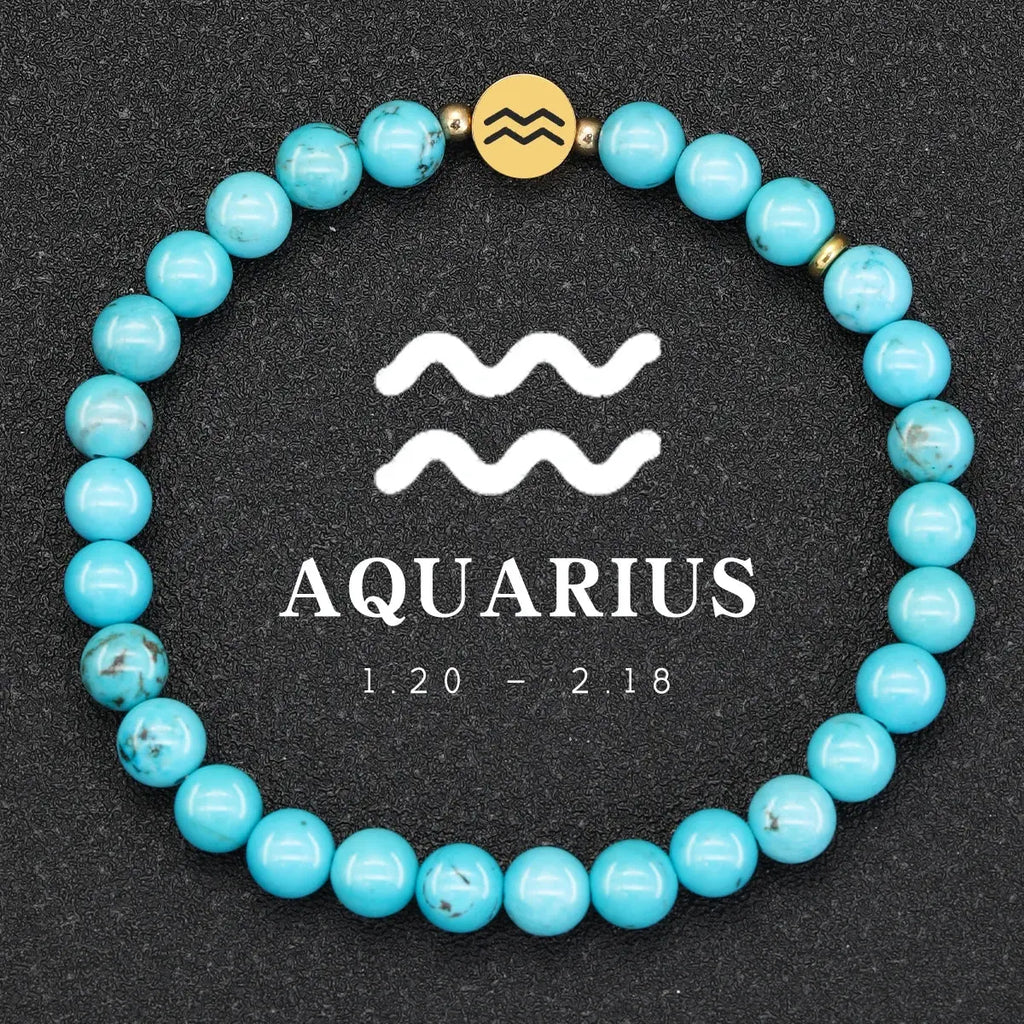 Bracelet 12 Signes Zodiaque en Turquoise  bracelet LUNASTRAL