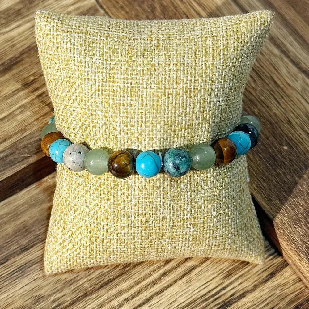 Bracelet Anti-Stress - Turquoise Africaine et Œil de Tigre  bracelet LUNASTRAL