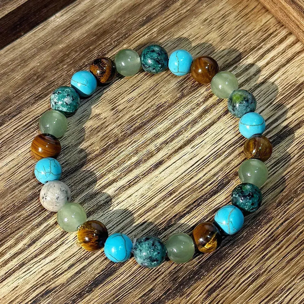 Bracelet Anti-Stress - Turquoise Africaine et Œil de Tigre  bracelet LUNASTRAL