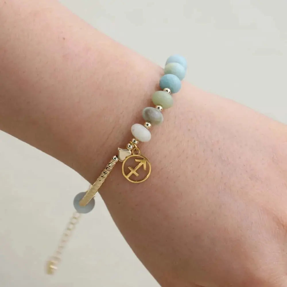 Bracelet Constellations Zodiacales en Amazonite   LUNASTRAL