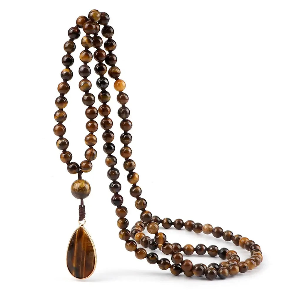 Collier Mala en Œil de Tigre  collier LUNASTRAL