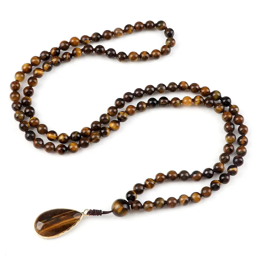Collier Mala en Œil de Tigre  collier LUNASTRAL