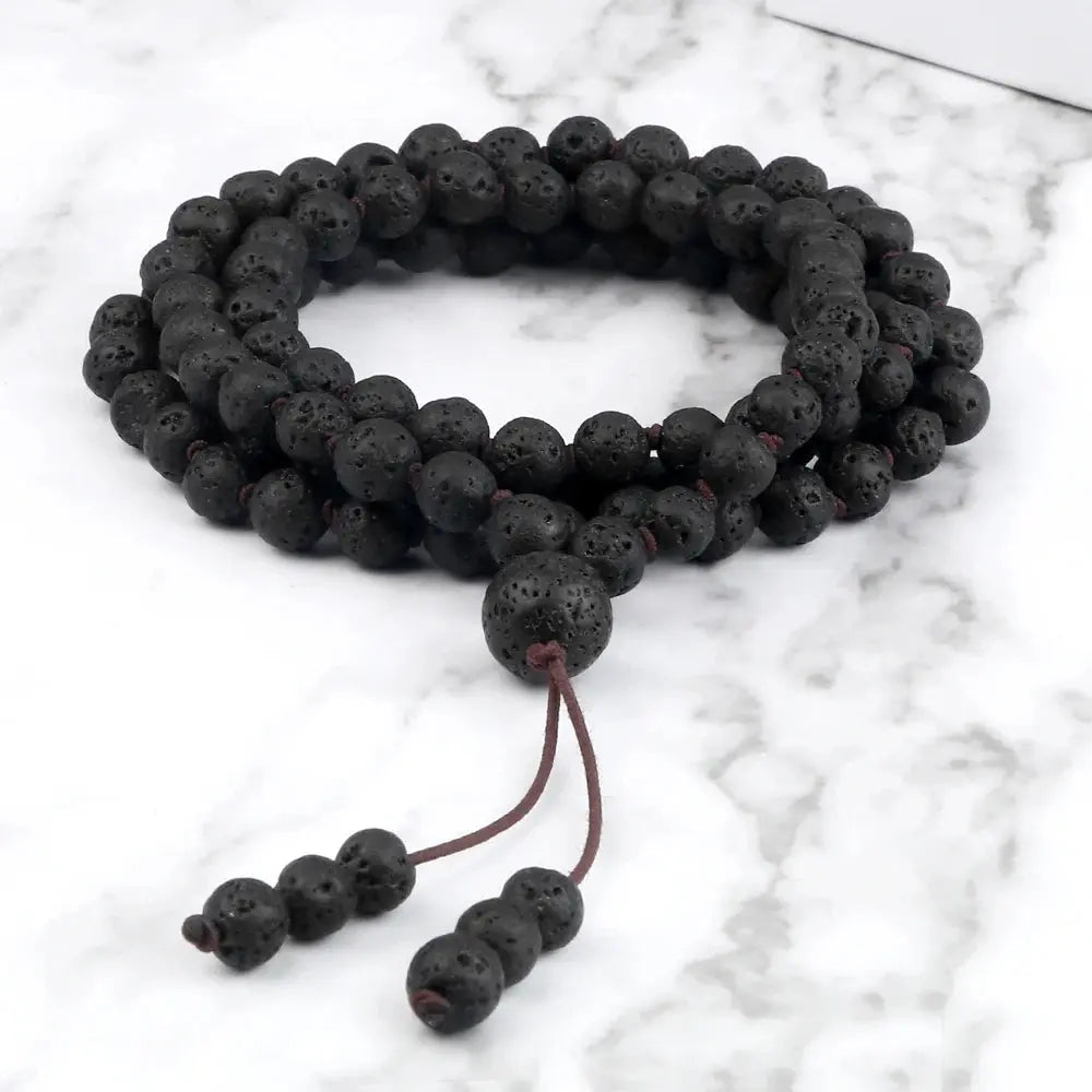 Collier Mala en Pierre de Lave  collier LUNASTRAL