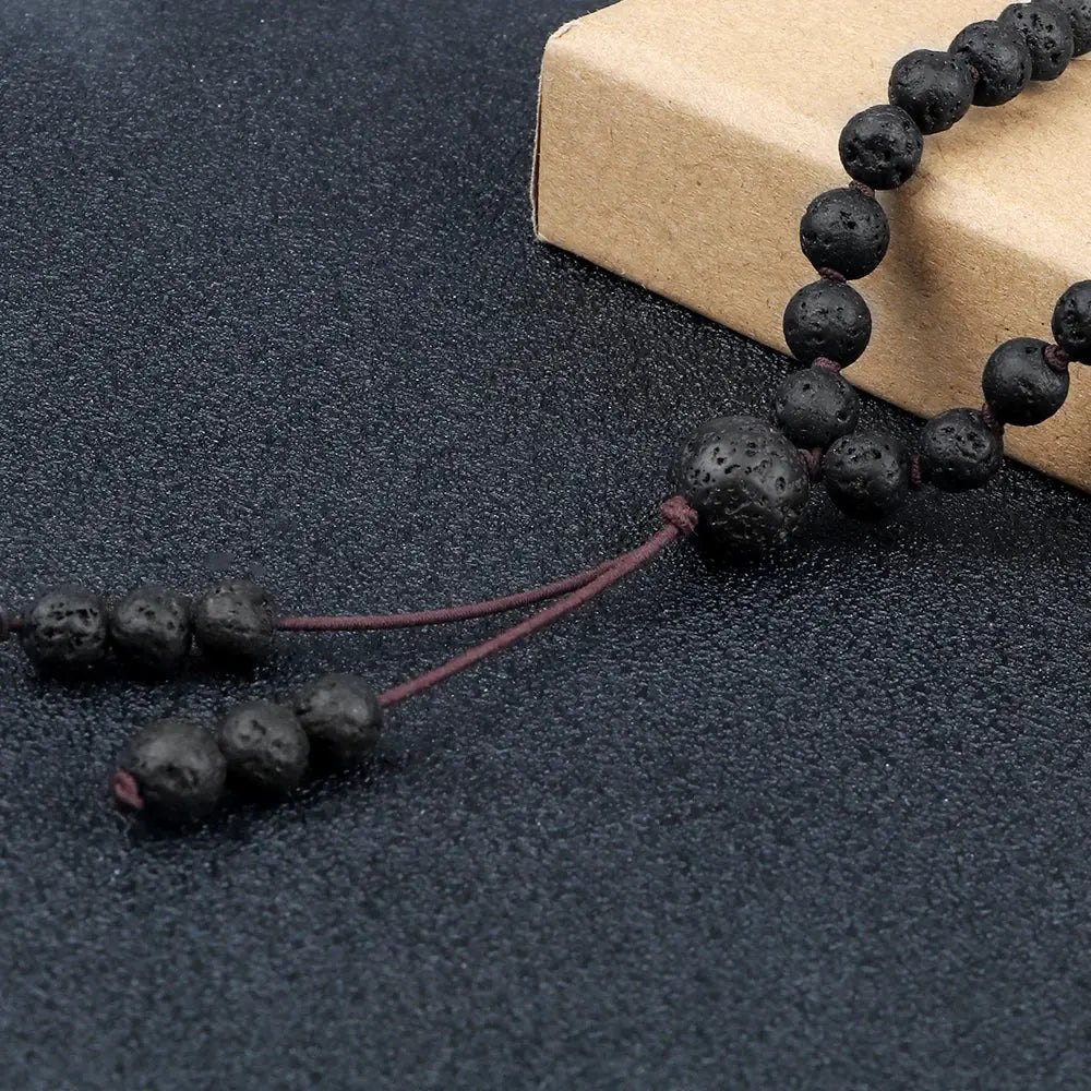 Collier Mala en Pierre de Lave  collier LUNASTRAL