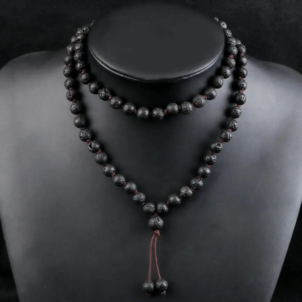 Collier Mala en Pierre de Lave  collier LUNASTRAL