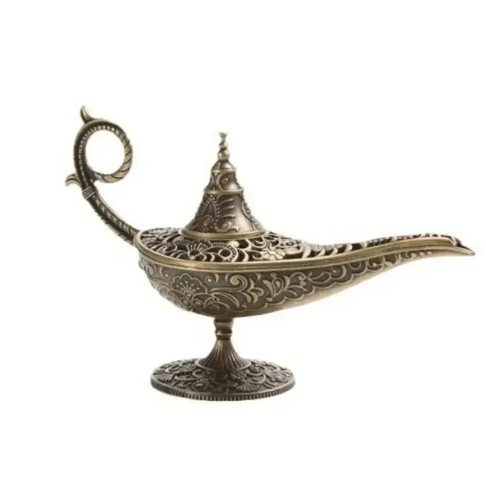 Durable Antique Style Incense Burner Air Purification Metal Aroma Furnace Gifts Wishing Aladdin Lamp Home Decor (Copie)  encens LUNASTRAL