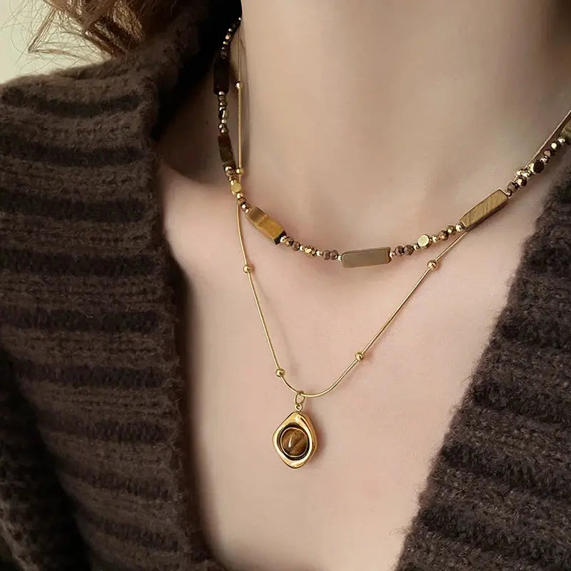 L'Œil de Tigre  collier LUNASTRAL