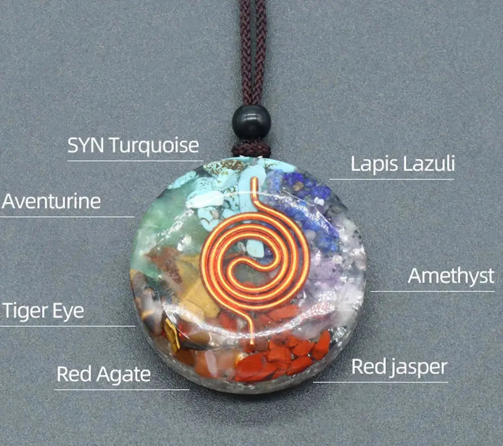 L'Orgonite 7 Chakras  collier LUNASTRAL