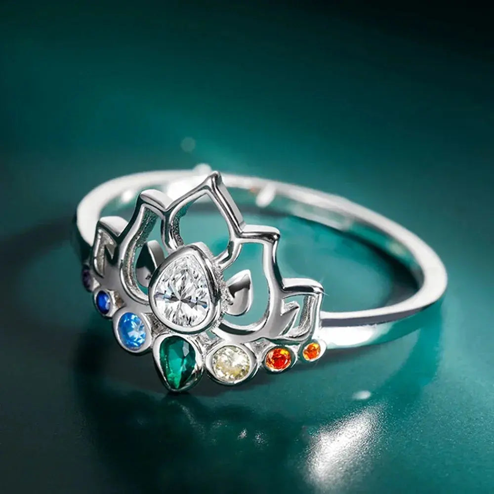 Le Lotus aux 7 Chakras  bague LUNASTRAL