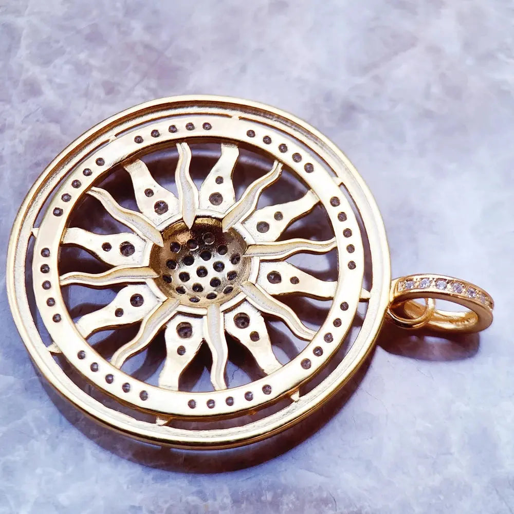 L'Amulette du Soleil – Bijou en Argent et Or LUNASTRAL