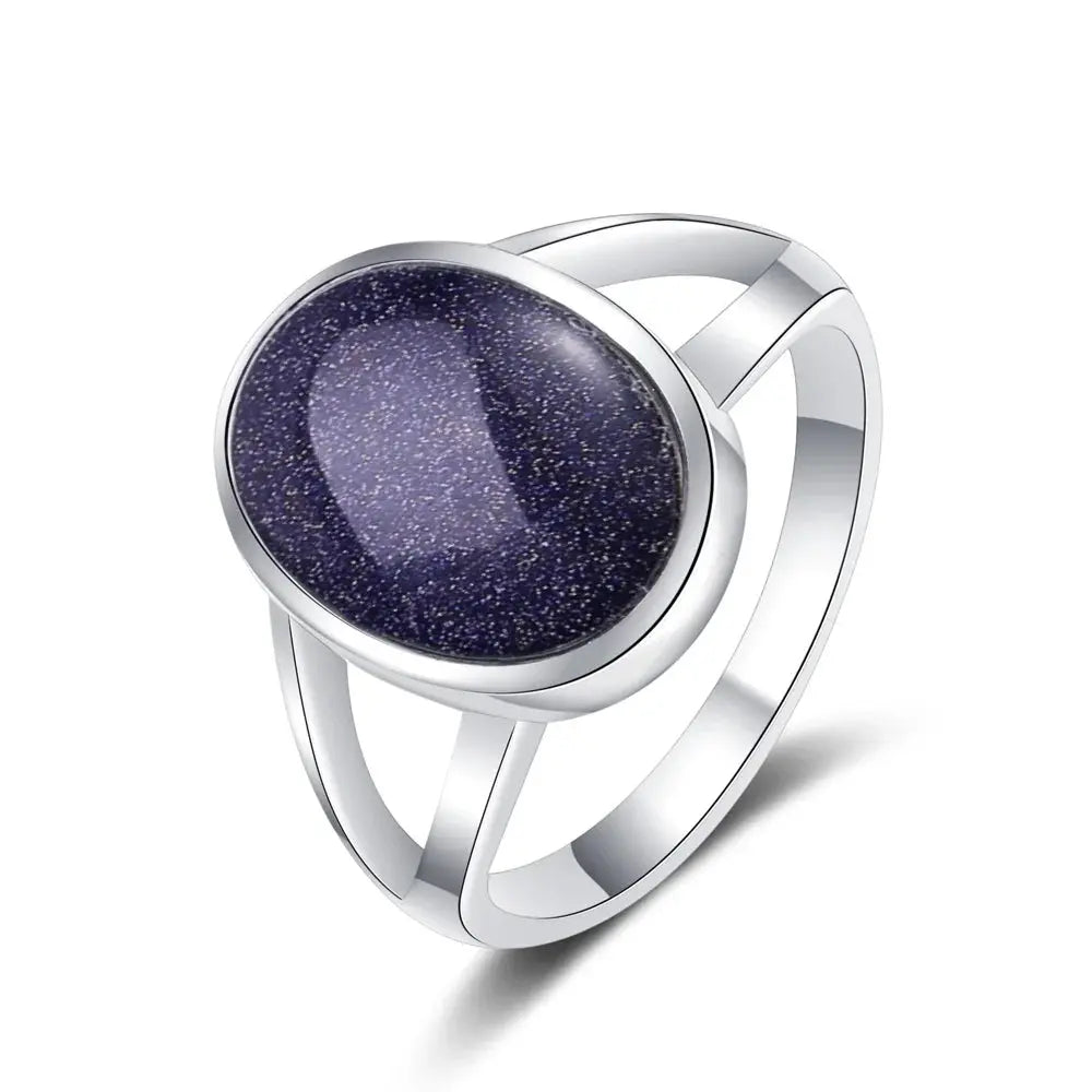 Bague en Argent Labradorite, Œil de Tigre ou Pierre de Lune LUNASTRAL