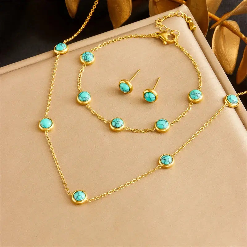 Ensemble Bijoux avec Turquoise LUNASTRAL