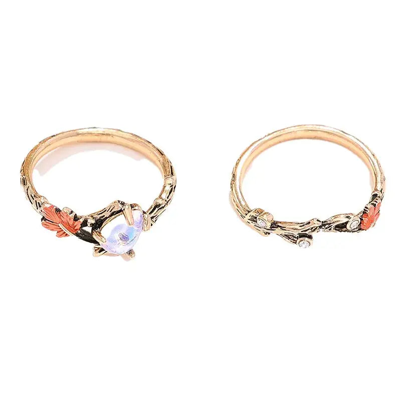 Bague Feuille d’Érable et Pierre de Lune LUNASTRAL