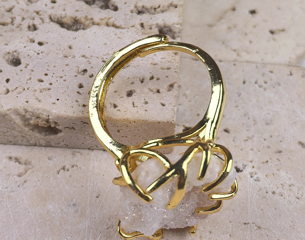 Bague Géode de Quartz Naturel LUNASTRAL