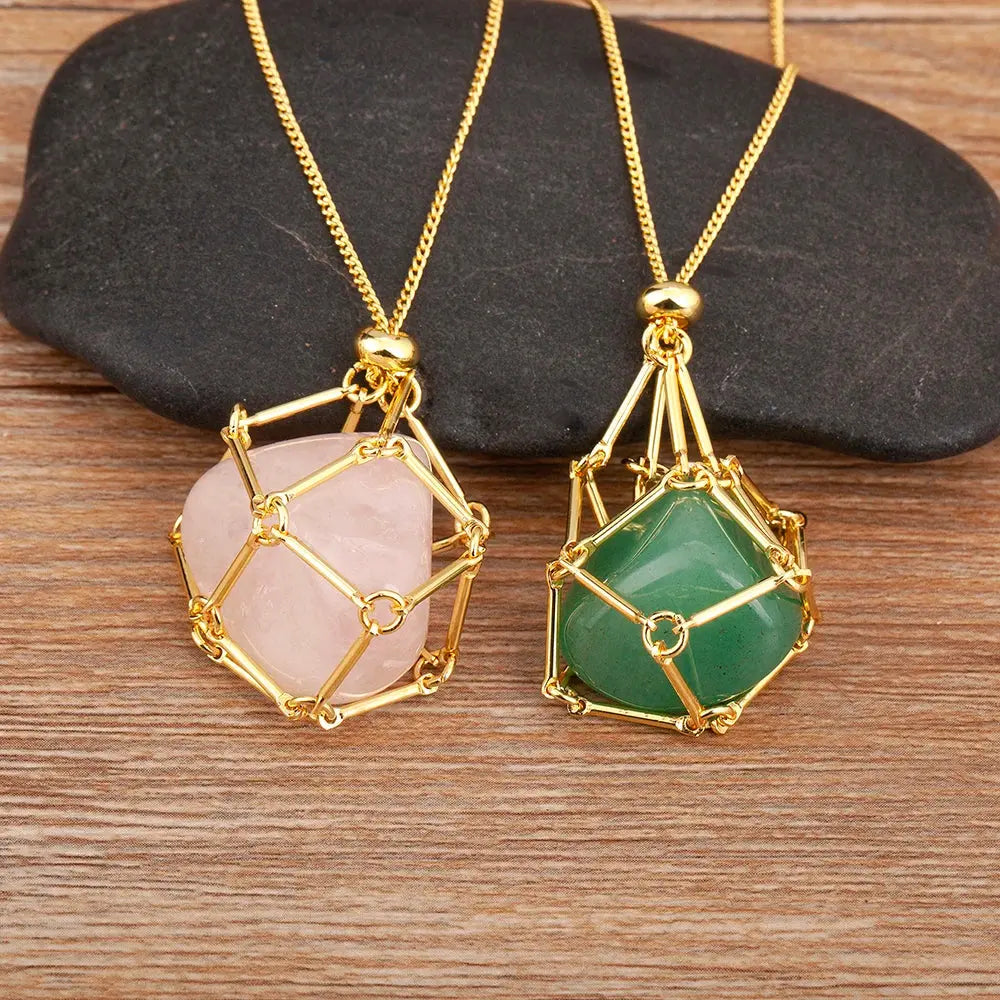 Collier géométrique en pierres naturelles multicolores LUNASTRAL