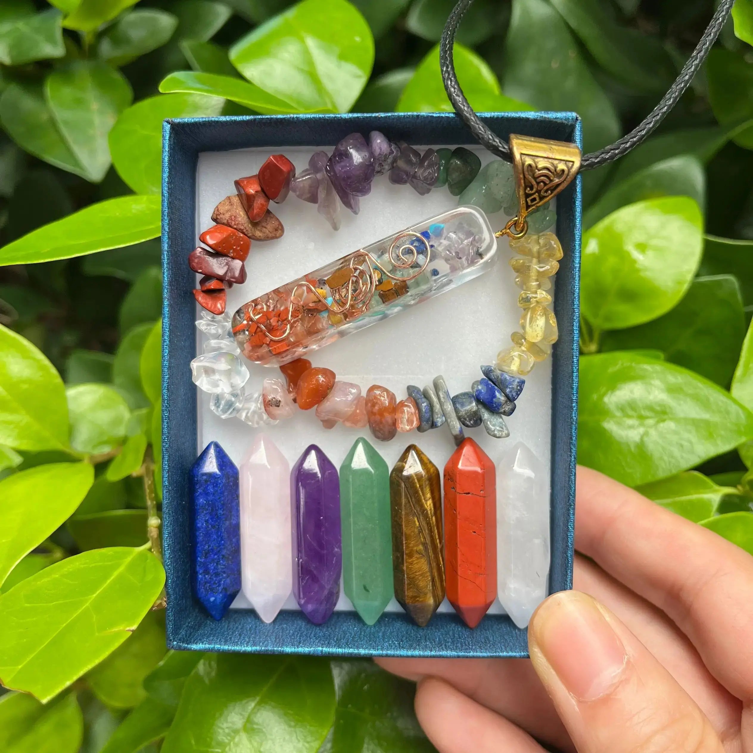 Set de 9 Cristaux de Quartz Pointus – Pierres Naturelles Chakra et Guérison  pierres LUNASTRAL