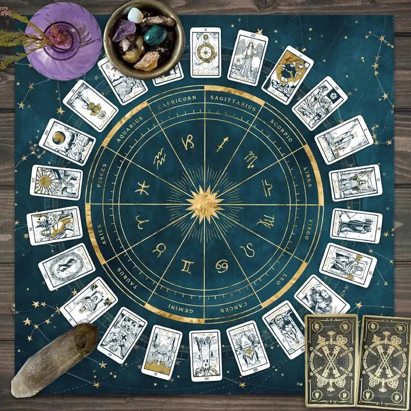 Tapis de Tarot et Zodiac  tarot LUNASTRAL
